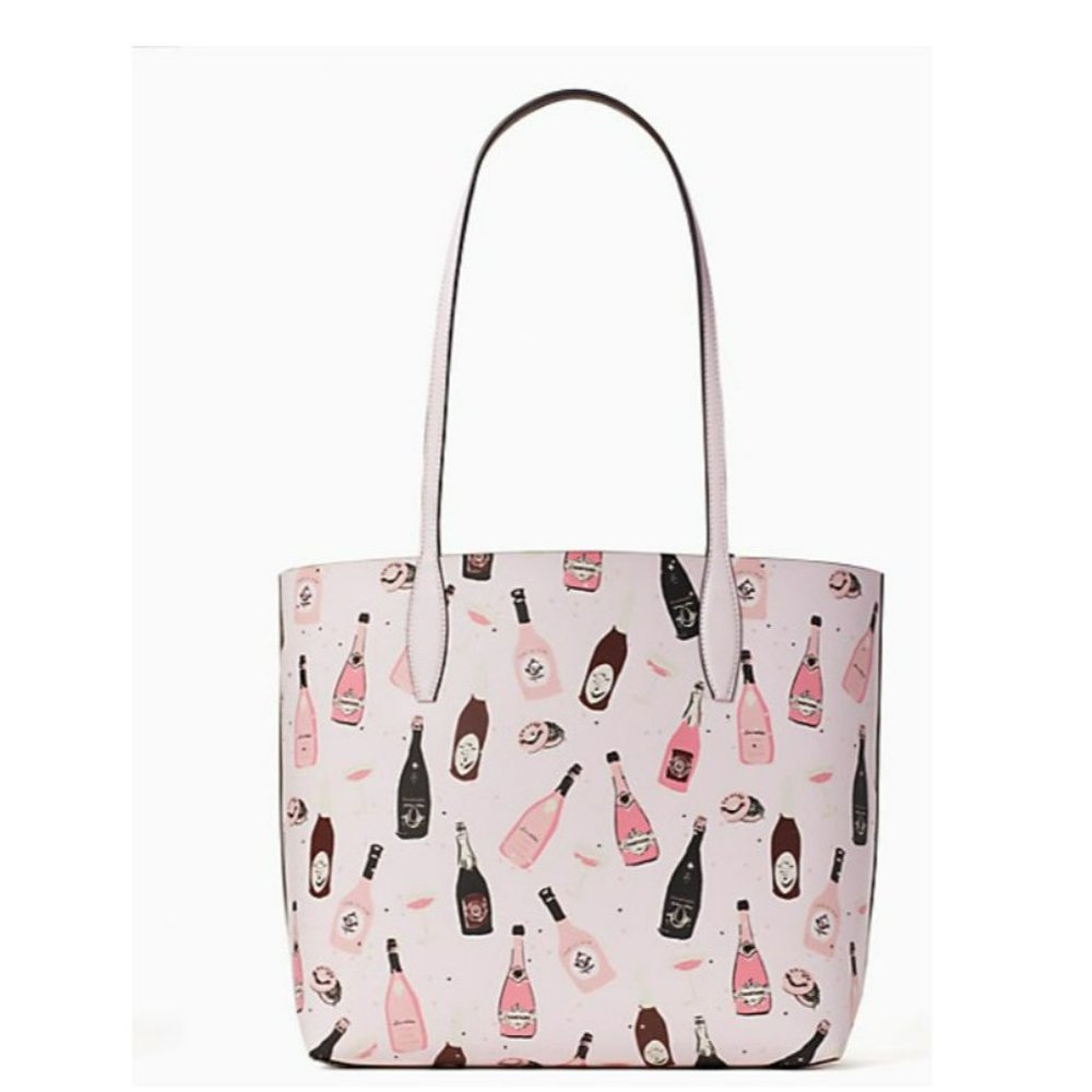 $329 Kate Spade Arch Champagne Large Reversible Tote Bag Purse - Picture 7 of 7